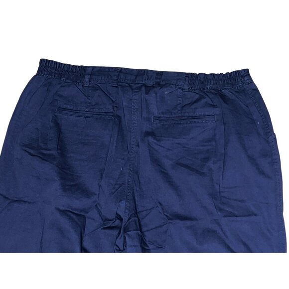 Woman Within NWOT Stretch Cotton Chino Straight Leg Pant Sz 22 Wide Navy Blue Pl - Picture 11 of 11